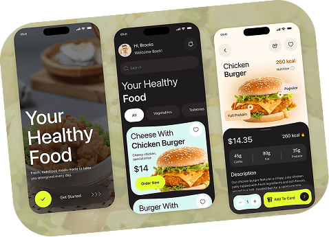Flutter app development services mockup